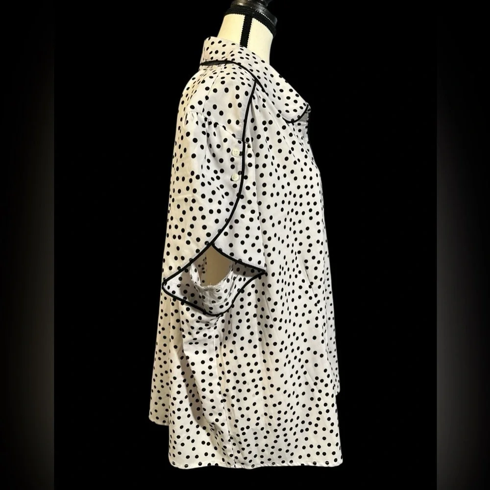 Polka Dot Women's Blouse - Picture 3 of 5